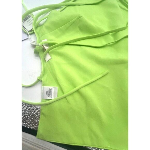 WAYF Just Friends Lace Back Camisole, Citron, Sz. M - Picture 6 of 8